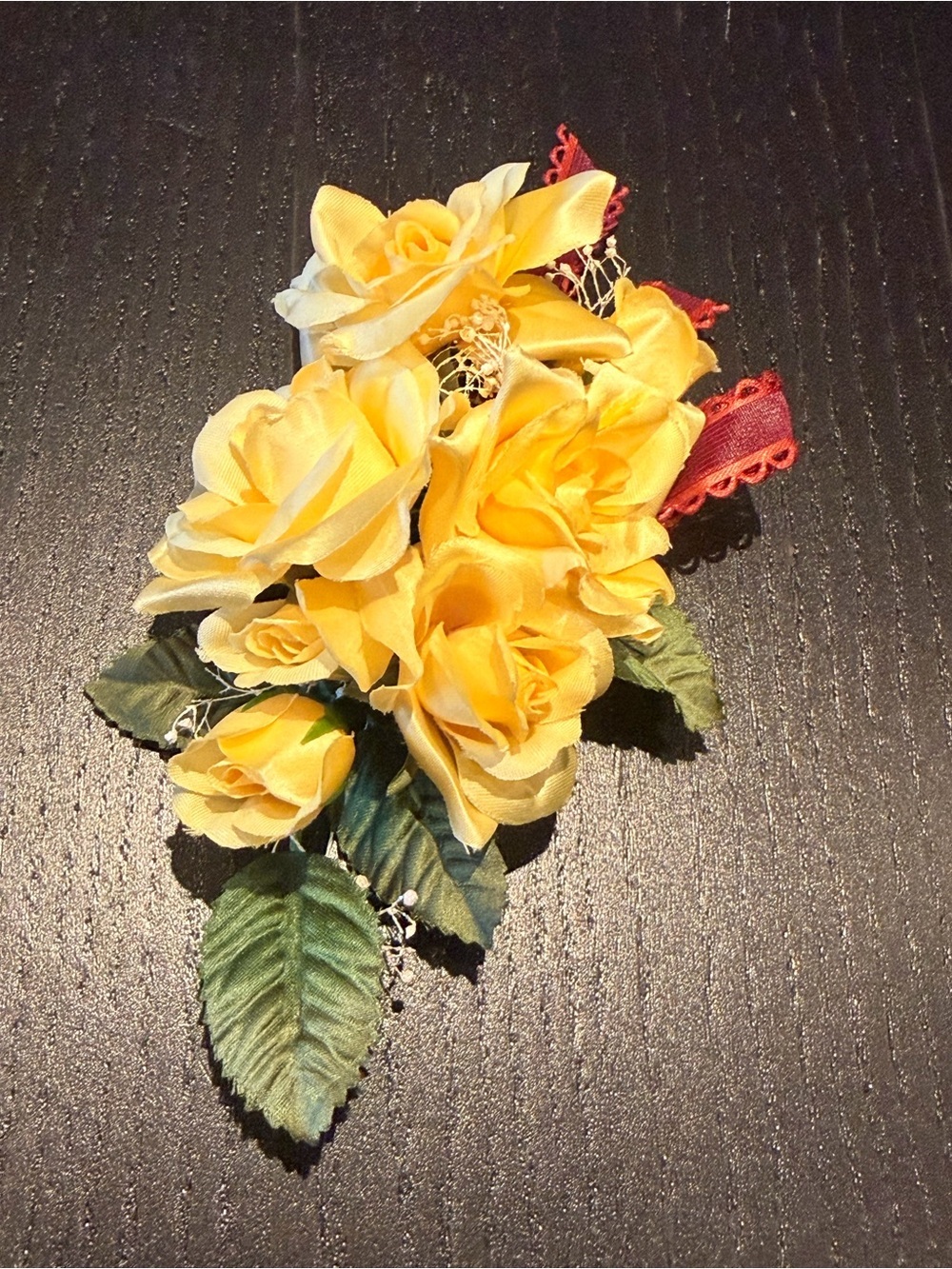 Vintage Yellow Rose Floral boutonniere /wedding/- graduation Accessories